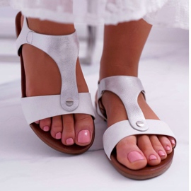 S.Barski Damen Sandalen Flach Weiß Verner 2