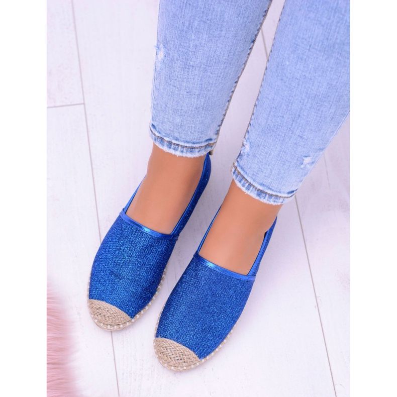 Lu Boo Cornflower Damen Espadrilles Slip On Brokat Miravet blau 2