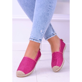 Lu Boo Damen Espadrilles Slip On Fuchsia Brokat Miravet rosa 1