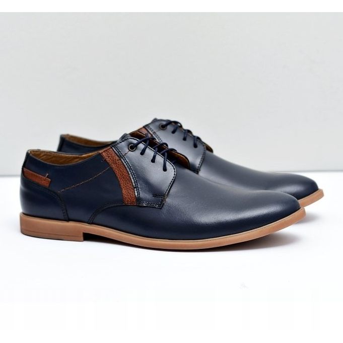 Bednarek Polish Shoes Herren Brogues Bednarek Leder Marineblau Millo 1