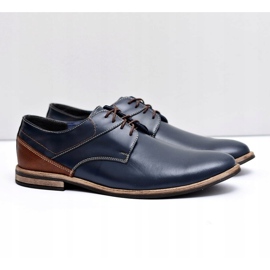 Bednarek Polish Shoes Herren Brogues Bednarek Elegantes Leder Marineblau Marcelo navy blau 1