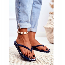 Lu Boo Damen Marineblau Aztec Flip Flops Havanna 2