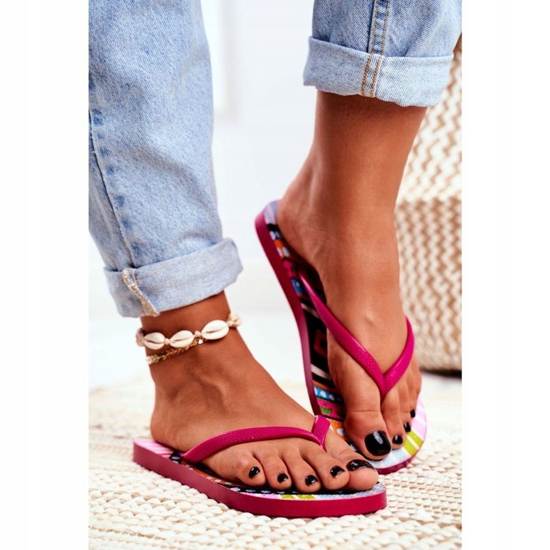 Lu Boo | Szałowe Pink Aztec Havanna Flip-Flops rosa 1