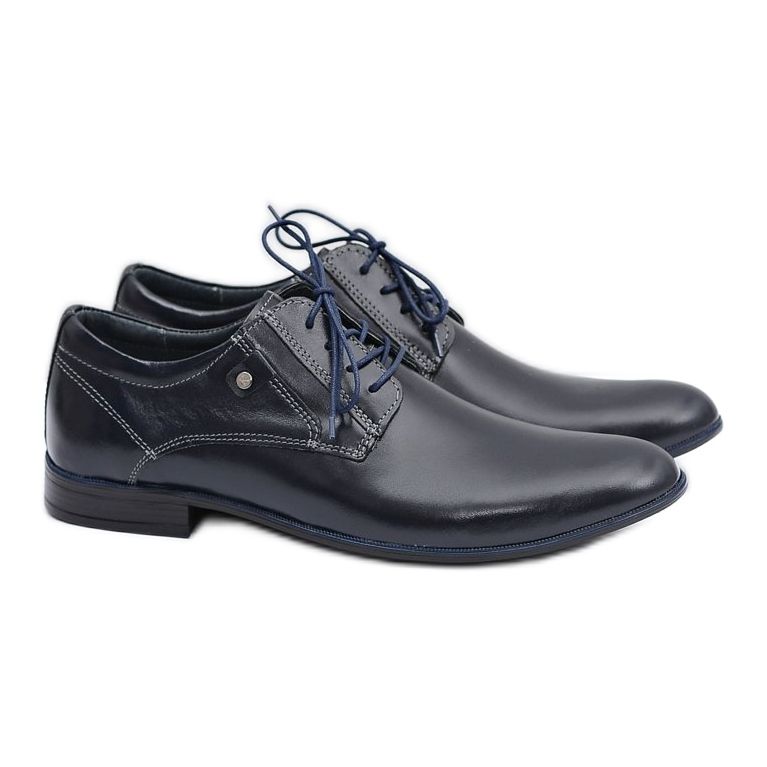 KOMODO Marineblaue elegante Lederschuhe von Massimiliano navy blau 1