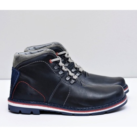 Mario Boschetti Tesla Marineblaue warme Lederstiefel für Herren 2