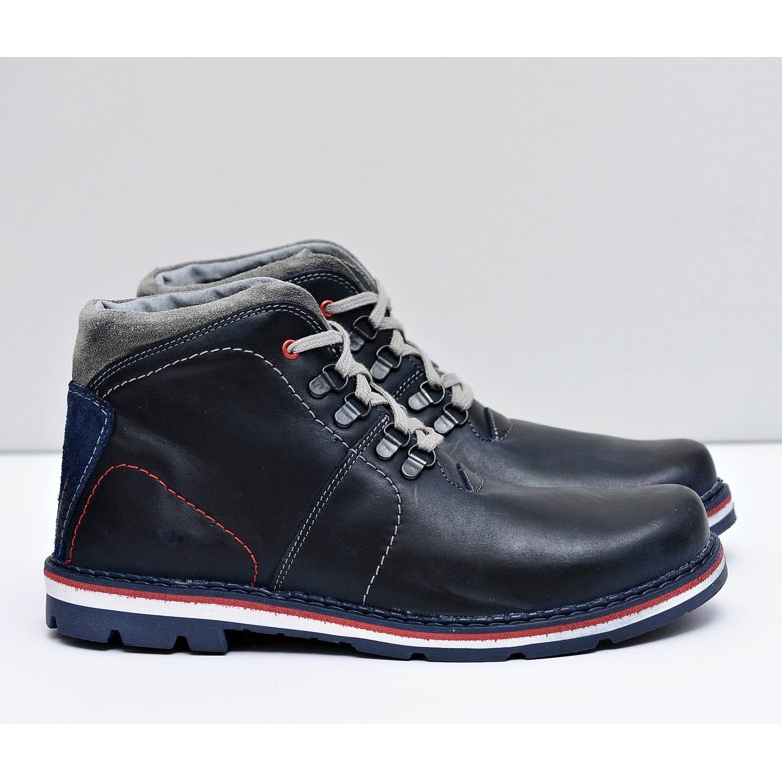 Mario Boschetti Tesla Marineblaue warme Lederstiefel für Herren 2