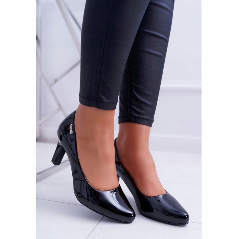 Damen Pumps Sergio Leone Schwarz Lackiert Orsola 2