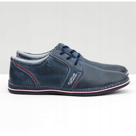 Joker Leder Herren Schnürschuhe Marineblau durchbrochene Schuhe Markos 2
