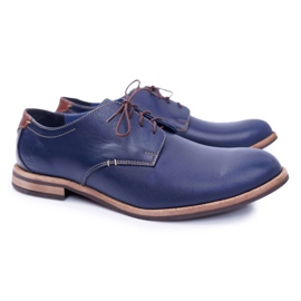 Bednarek Polish Shoes Elegante marineblaue Herrenschuhe von Feliciano navy blau 1
