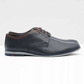 Gejms Herren Marineblaue Leder Gianni Schuhe 2