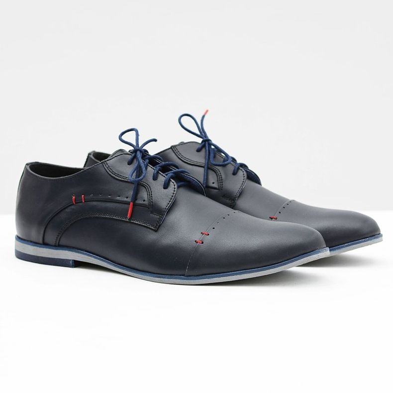 Gejms Elegante Herren Lederschuhe Isacco Navy marineblau 1