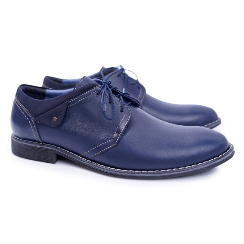 Bednarek Polish Shoes Herren Brogues Bednarek Elegantes Leder Marineblau Oliviero 1