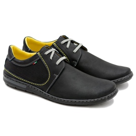 Gino Tuzzi Perforierte schwarze Herren Leder Vincenzo Schuhe 1