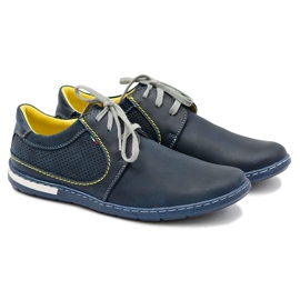 Gino Tuzzi Perforierte Marineblau Herrenschuhe Vincenzo Leder 1