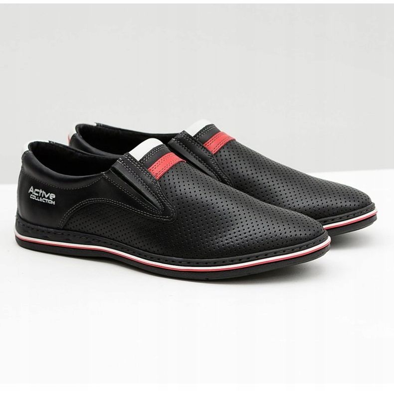 Joker Schwarze Herren-Slipper aus Leder Mello 1