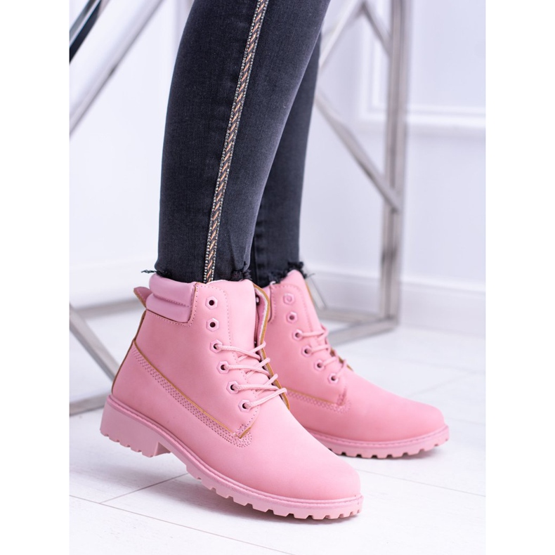 SEA Pastell Timber Stiefel für Damen Puderrosa Lucy 1