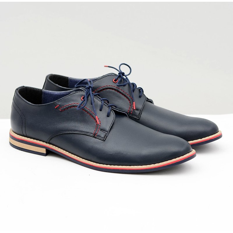 Bednarek Polish Shoes Herren Brogues Bednarek Elegantes Leder Marineblau Pietro 1