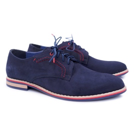 Bednarek Polish Shoes Herren Brogues Bednarek Elegant Nubukleder Marineblau Pietro navy blau 1
