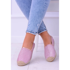 Lu Boo Glitter Damen Rosa Espadrilles Slip On Miravet 1