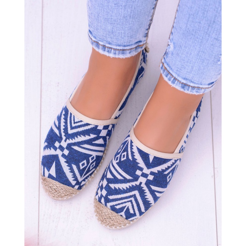 Lu Boo | Aztec Bimbi Blue Leinen Espadrilles für Damen blau 2