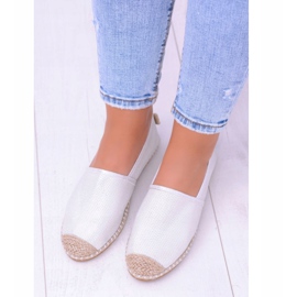 Lu Boo Weiß Damen Espadrilles Slip On Brokat Miravet 2