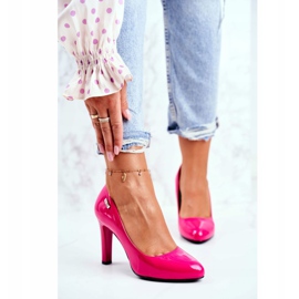 Damen Pumps Lackiert auf einer Säule Sergio Leone Fuchsia Campbell rosa 2