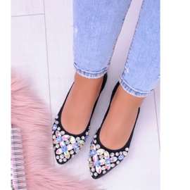 Lu Boo Schwarze Ballerinas auf elastischen Steinen Even 2