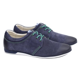 Krisbut Dunkelblaue Herren Leder Dimonde Schuhe marineblau 1