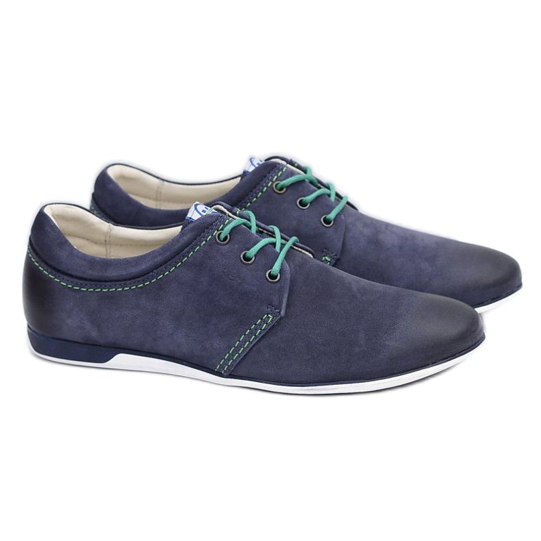 Krisbut Dunkelblaue Herren Leder Dimonde Schuhe marineblau 1