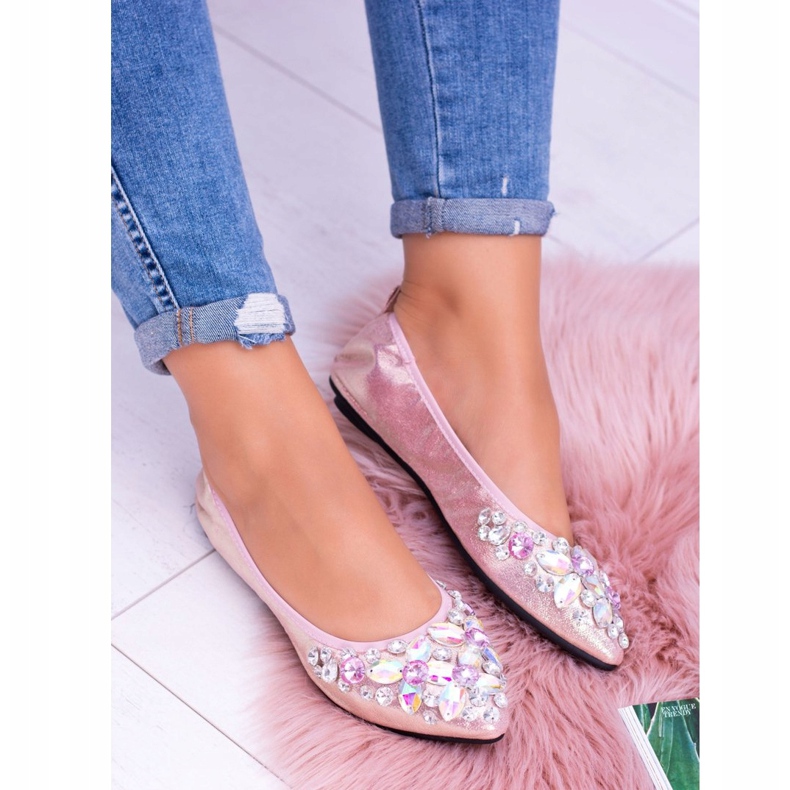 Lu Boo Pink Ballerinas auf elastischen Steinen Even rosa 2