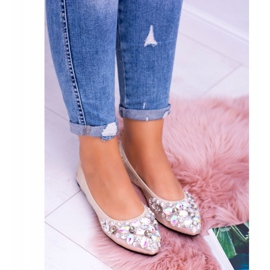 Lu Boo Goldene Ballerinas auf elastischen Steinen Even 2