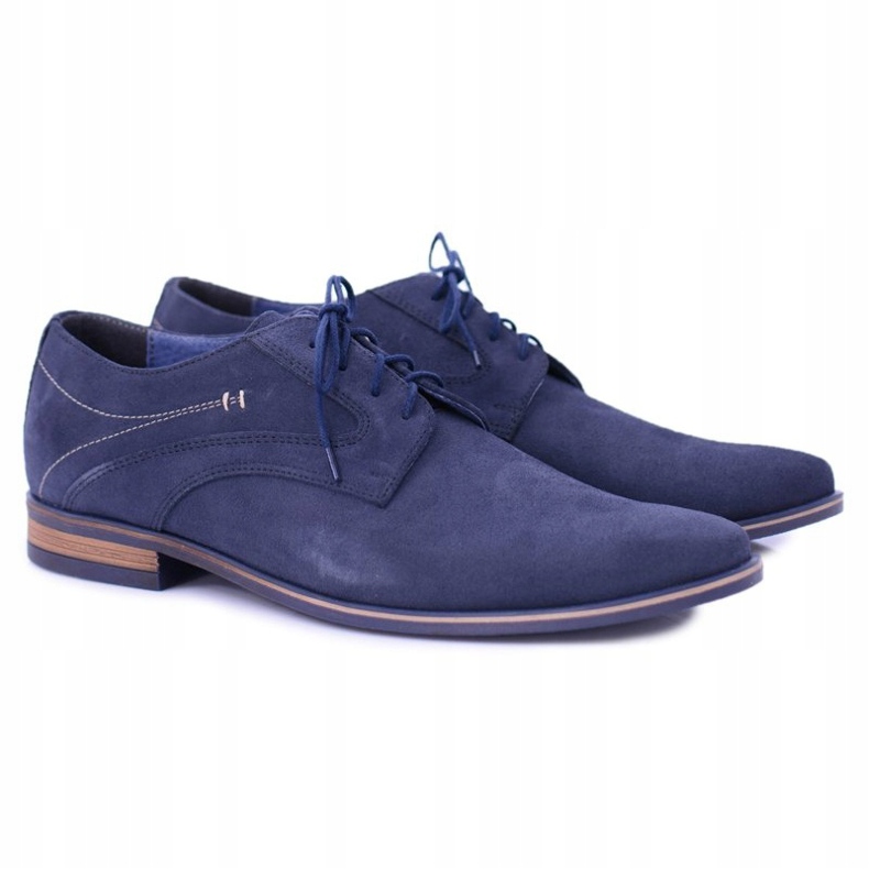 Bednarek Polish Shoes Herren Brogues Bednarek Elegantes Leder Wildleder Marineblau Eligio navy blau 1