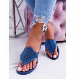 Lu Boo Rubber Damen Flip Flops mit Pailletten Anika marineblau 1