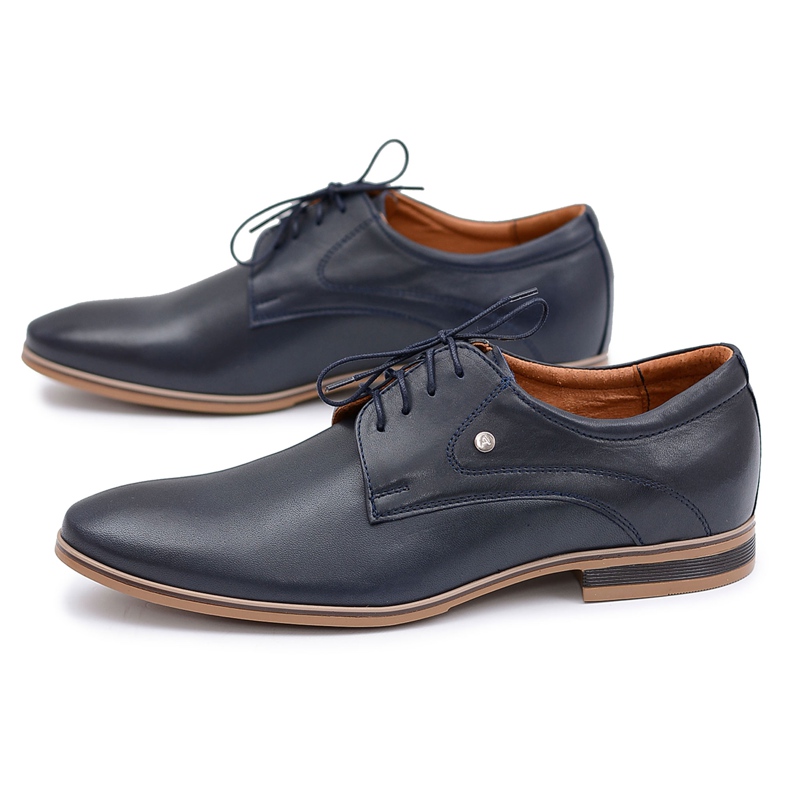 Mario Boschetti Marineblaue elegante Refugio-Schuhe aus Leder 1