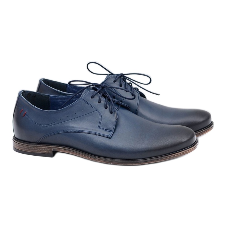Nikopol Marineblaue Leder Herrenschuhe James navy blau 1