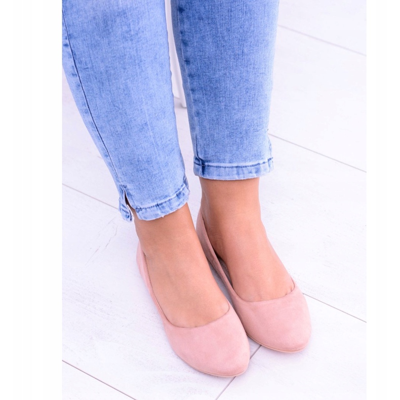 PS1 Rosa Damen Ballerinas Wildleder Bueno 2