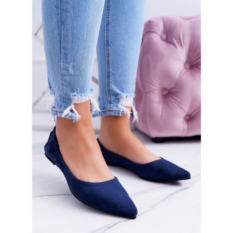 Lu Boo Marineblaue Ballerinas Moments mit abnehmbarer Schleife 1
