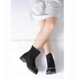 Lu Boo Schwarze Kinderstiefelette mit Cubic Zirkonia Wildleder LittleCarrie 2
