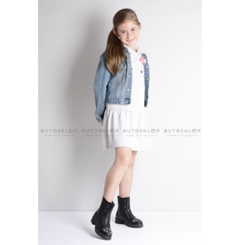 Lu Boo Schwarze Kinderstiefelette mit Cubic Zirkonia Pu LittleCarrie 1