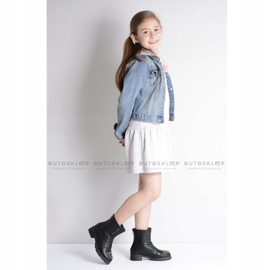 Lu Boo Schwarze Kinderstiefelette mit Cubic Zirkonia Pu LittleCarrie 2