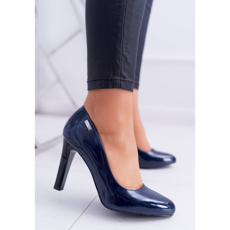 Damen Pumps Lackiert Marineblau On a Bar Sergio Leone Campbell navy blau 1