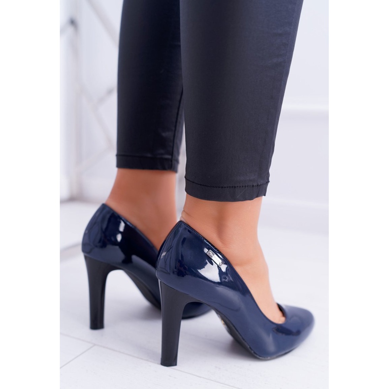 Damen Pumps Lackiert Marineblau On a Bar Sergio Leone Campbell 2