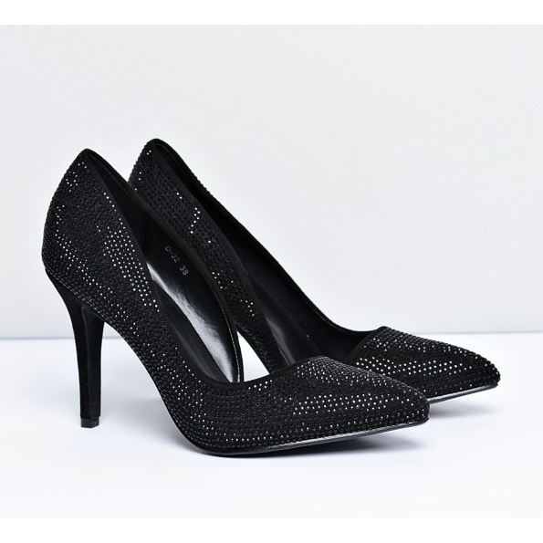 Vices Damen schwarz Wildleder asymmetrische Strasssteine ​​Santee 1