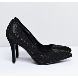 Vices Damen schwarz Wildleder asymmetrische Strasssteine ​​Santee 2