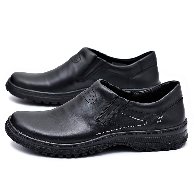 KOMODO Schwarze Leder Brogues Herren Schuhe Große Größen Modest 1
