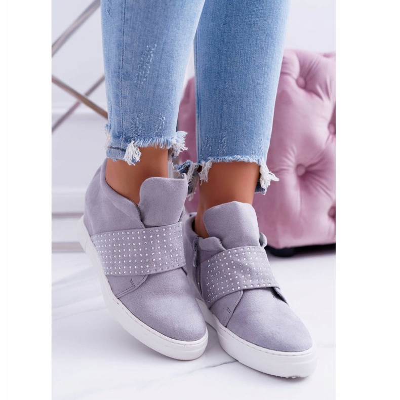 Damen Sneaker Grau Lu Boo Pailletten PinkSugar 2