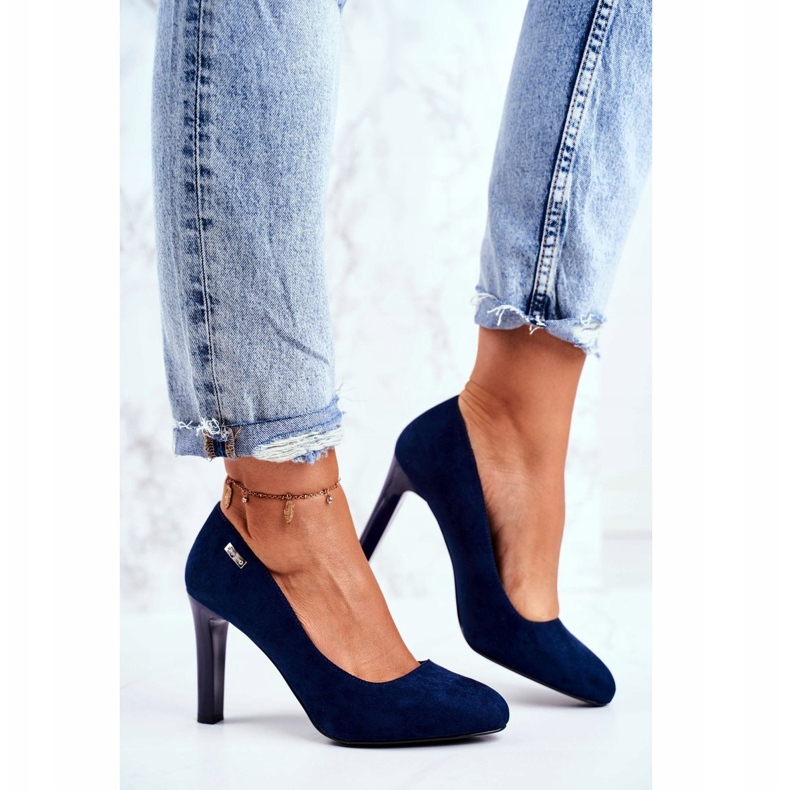 Damen Pumps Wildleder Navy Blue On a Bar Sergio Leone Campbell blau 1