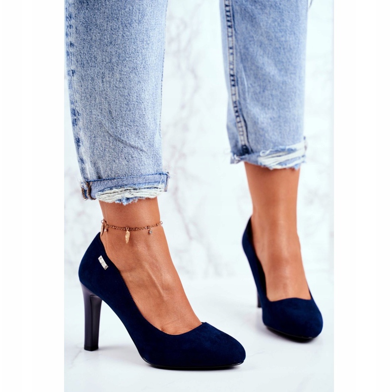 Damen Pumps Wildleder Navy Blue On a Bar Sergio Leone Campbell blau 2
