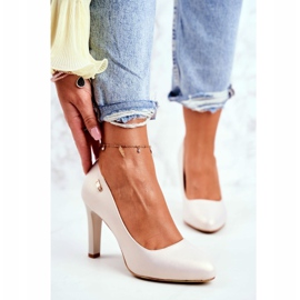 Pumps für Damen Pearl Beige auf einer Säule Sergio Leone Campbell 1