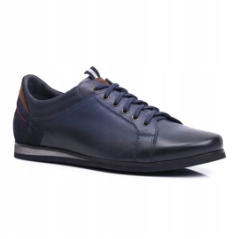Marineblaue Leder Herren Sportschuhe Nikopol Achilles 1